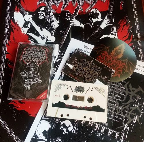 Nuclear Revenge - Live Among the Wicked Tape + Metal Pin, Sticker, Poster